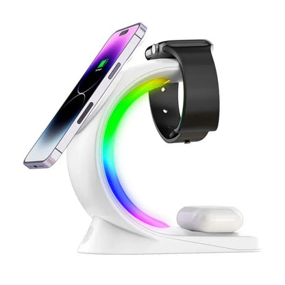 4-in-1 Magnetic Wireless Charging Station with RGB Light - CrazyCosmos