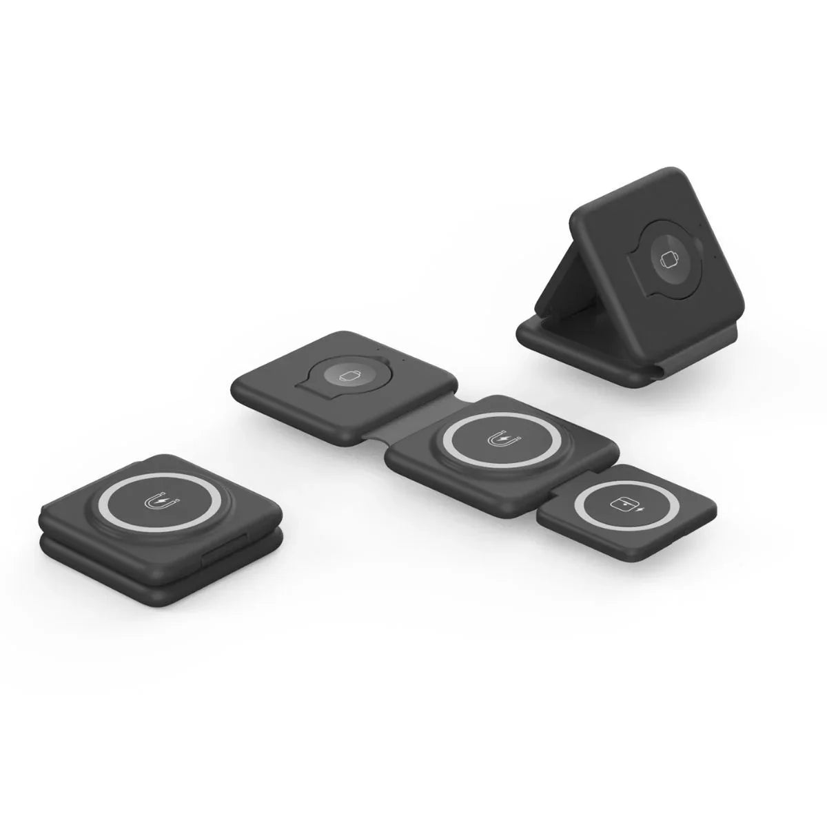 ⚡ Folding 3-in-1 Magnetic Suction Wireless Charger – Fast, Smart & Portable - CrazyCosmos
